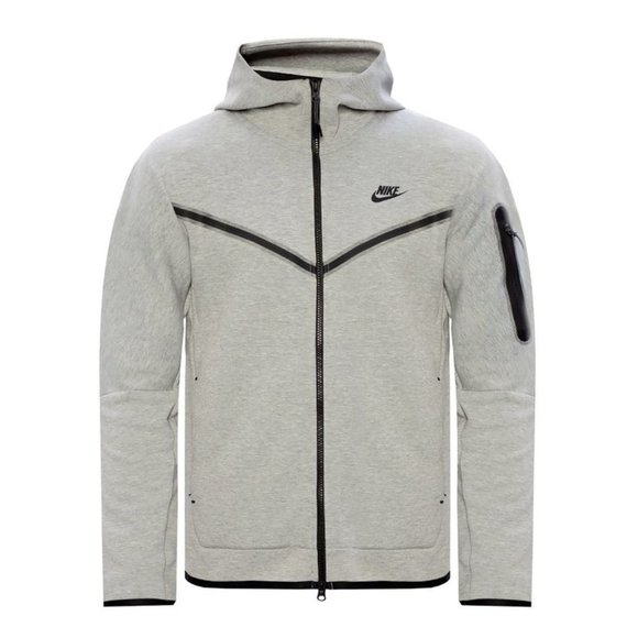 Nike Men's Tech Fleece Full Zip Grey Hooded Jacket CU4489-063 Multi Size - Picture 1 of 10